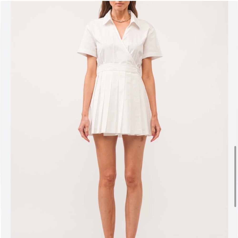 Zara White Tennis Pleated Skort Dress